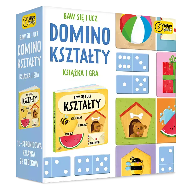 Baw się i ucz. Domino. Kształty. Gra i książka