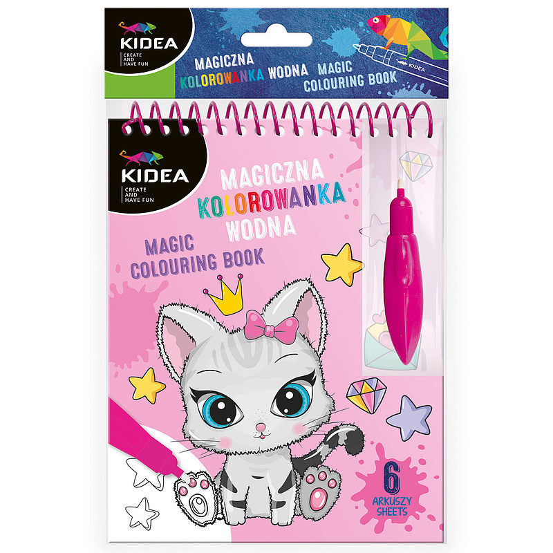Magiczna wielorazowa kolorowanka wodna kidea kotki