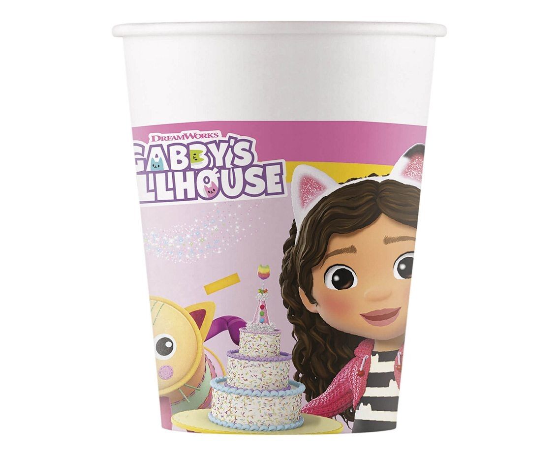 Kubeczki papierowe Gabby's Dollhouse 200ml 8szt.