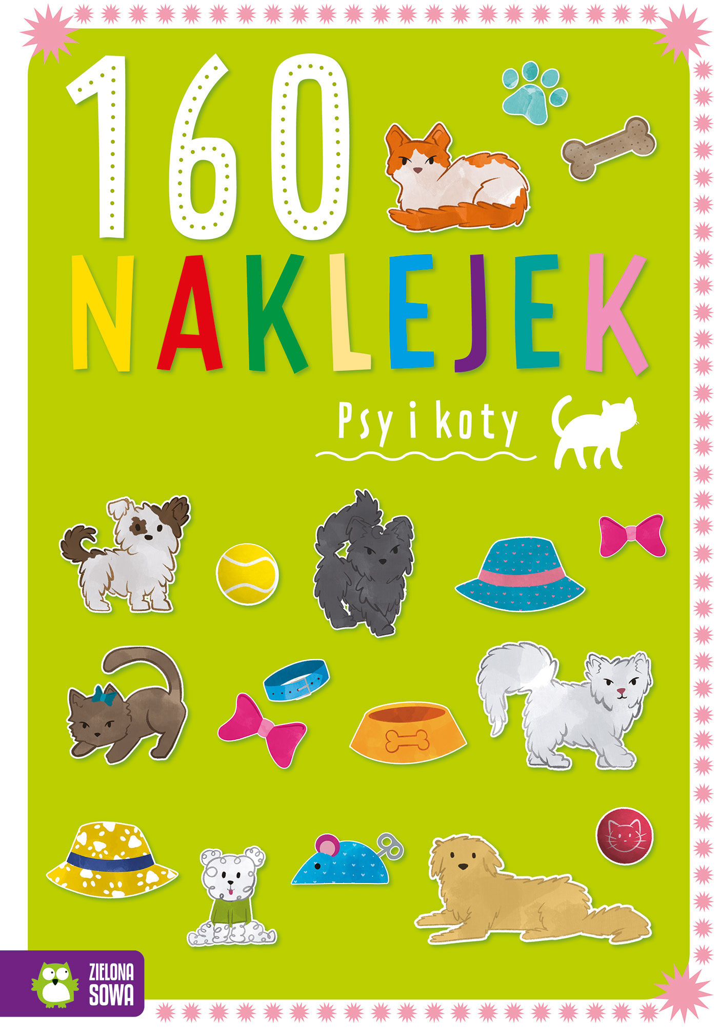 160 naklejek. Psy i koty