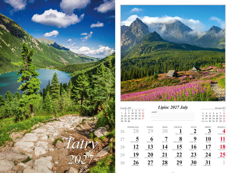 Kalendarz 2027 ścienny 13-k Tatry