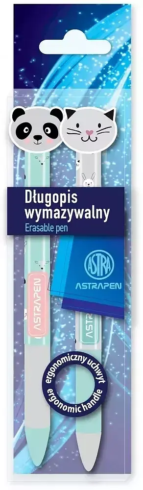 Długopis automatyczny wymazywalny astrapen oops animals 2 szt