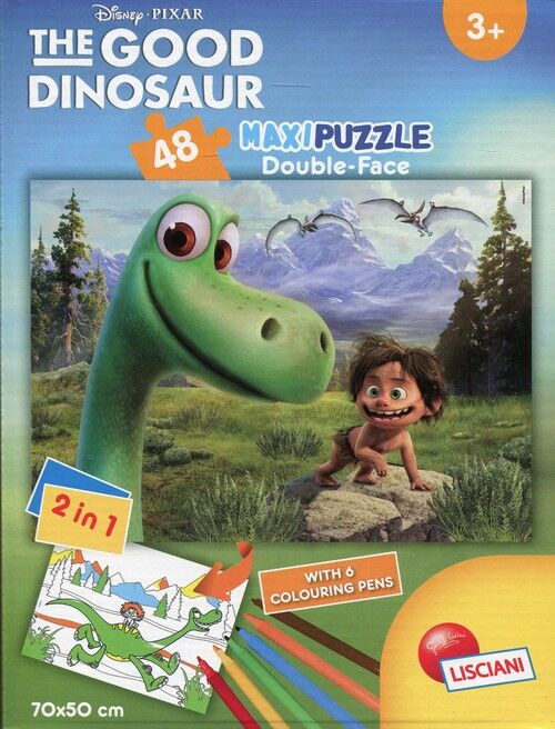 Puzzle dwustronne maxi 48 Dobry dinozaur