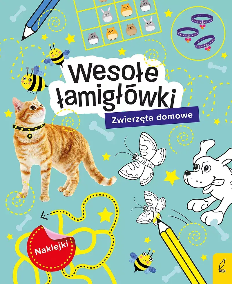 Wesołe łamigłówki z naklejkami. Zwierzęta domowe