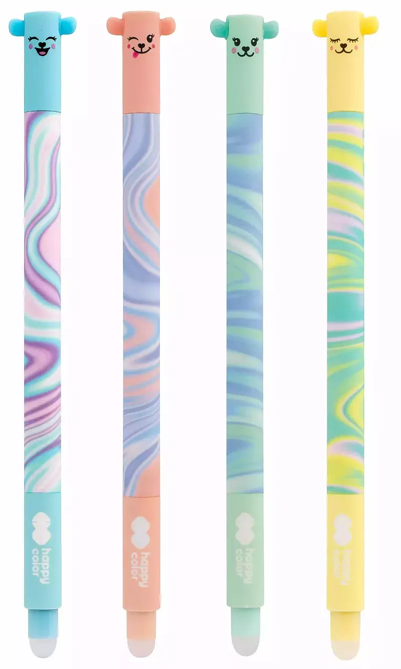 Długopis wymazywalny pastel twist uszaki 0. 5mm niebieski happy color paczka 12 szt