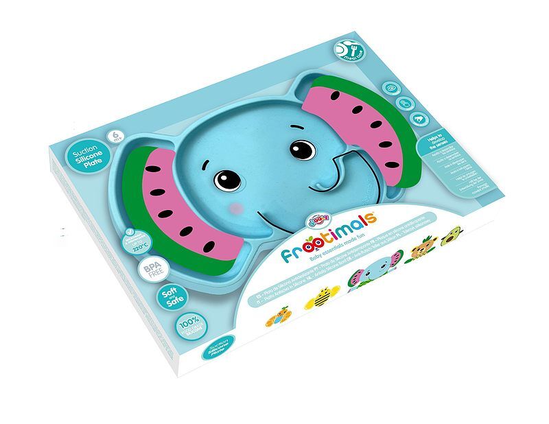 Talerzyk silikonowy frootimals melephant anty-poślizgowy