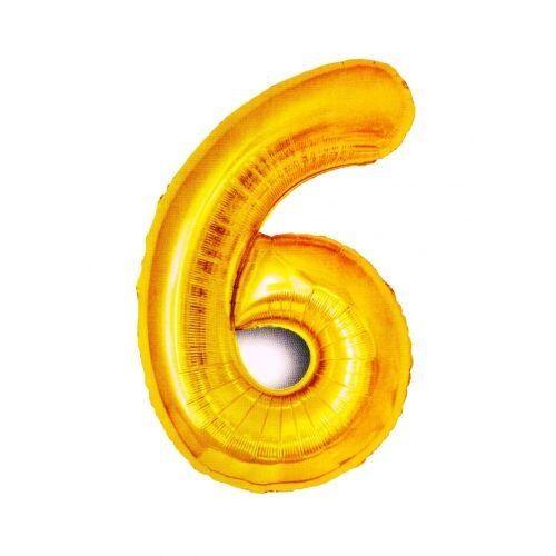 Balon foliowy złota cyfra "6"