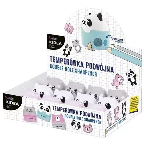 Temperówka zwierzaki podwójna (mix wzorów)