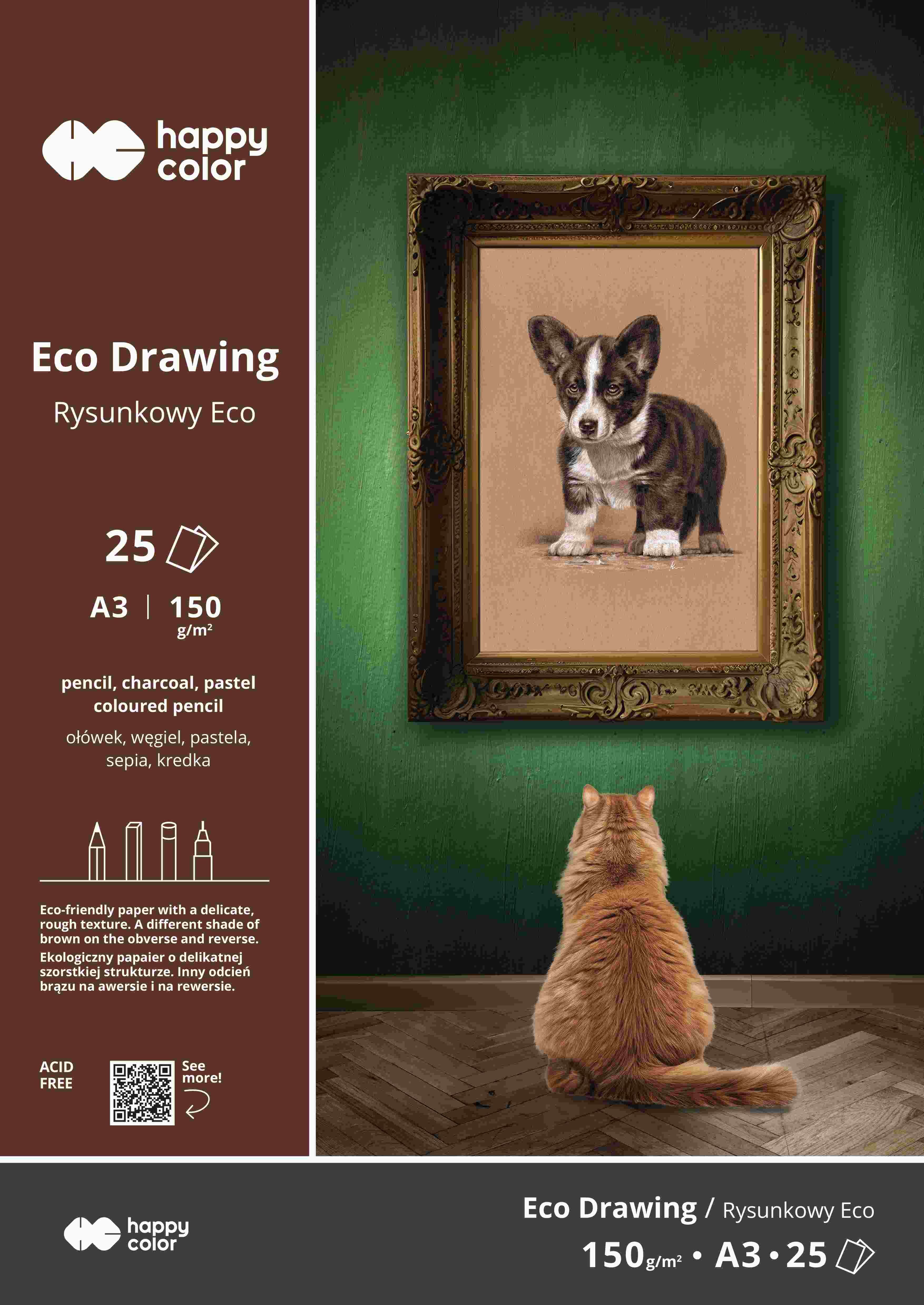 Paczka Blok rysunkowy ECO A3 150g. 25ark. Happy Color 5 sztuk