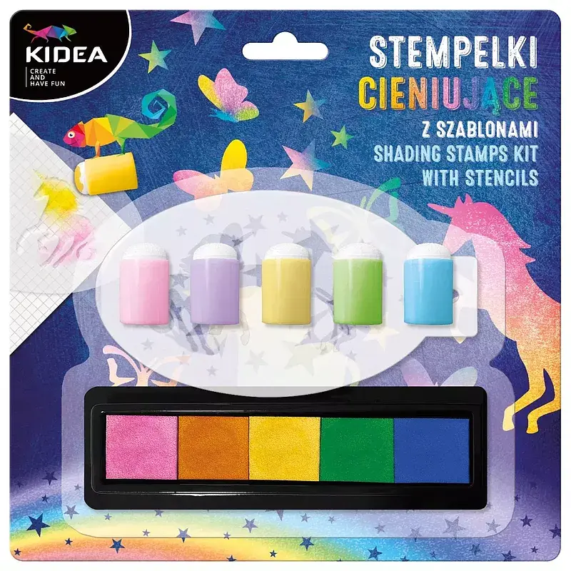 Stempelki cieniujące z szablonami kidea 5 kolorów