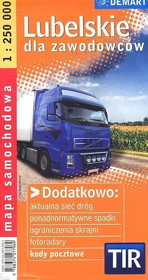 Lubelskie dla zawodowców. TIR. Mapa samochodowa w skali 1:250 000