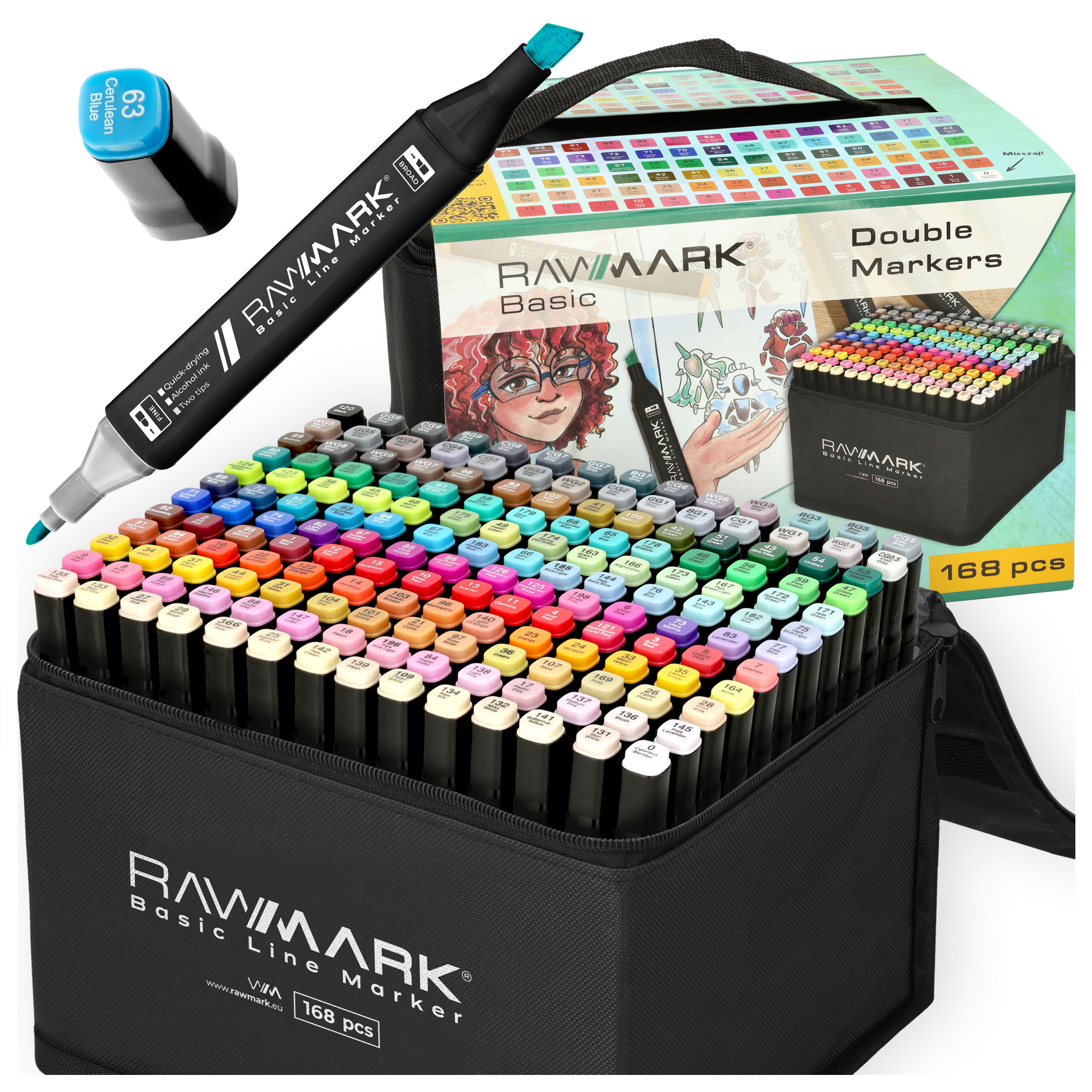 Markery alkoholowe Rawmark Basic 168 szt
