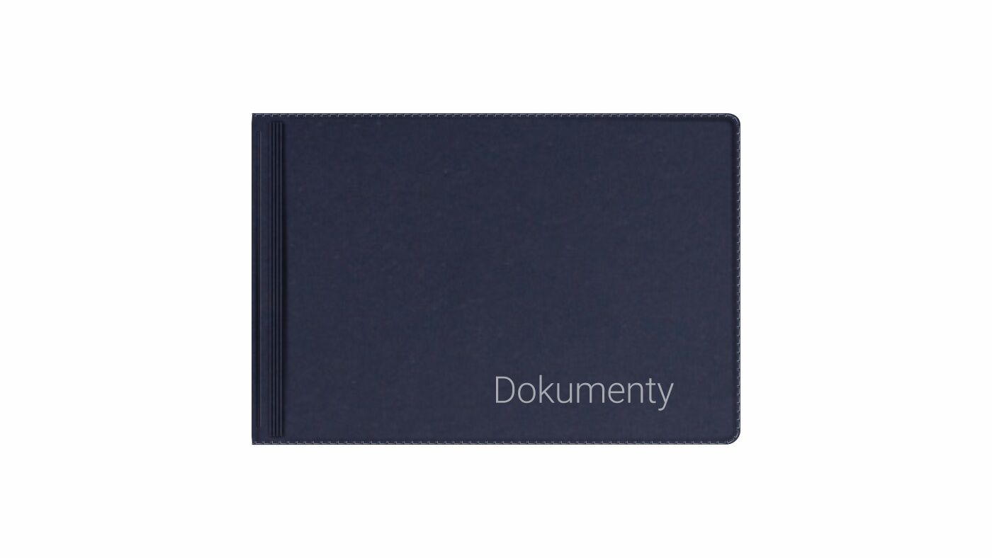 Okładka na dokumenty małe premium granat