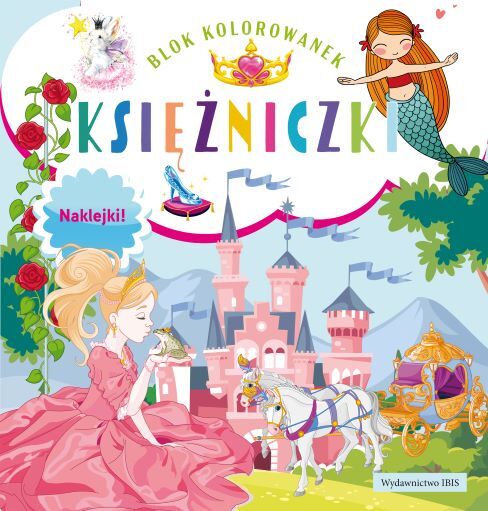 Księżniczki blok kolorowanek + naklejki