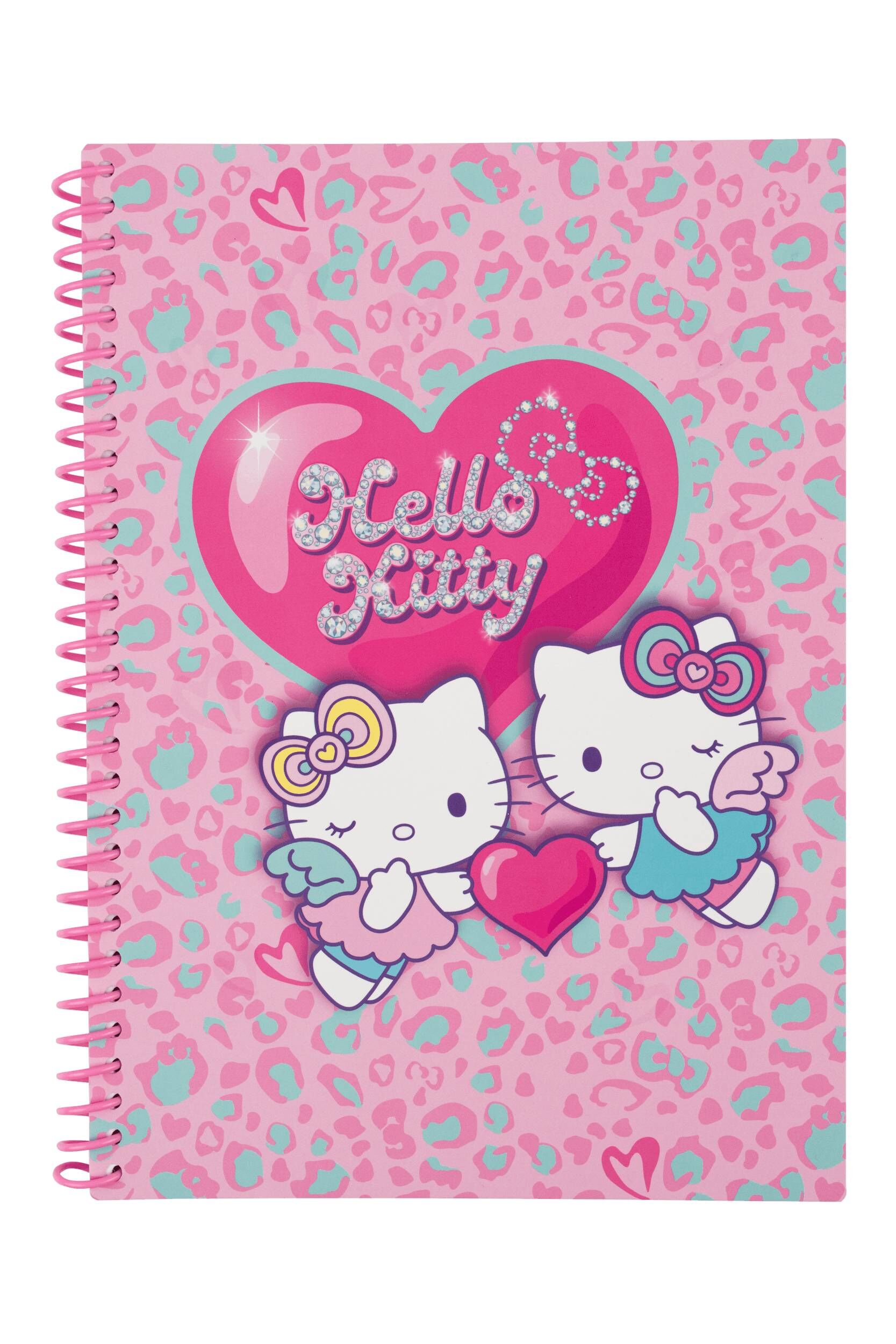 Kołobrulion B5 100k.kratka plastikowa spirala Hello Kitty pink wzór 1