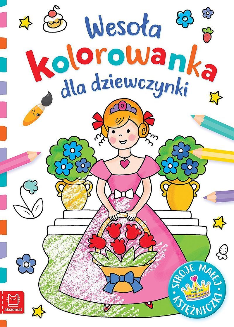 Wesoła kolorowanka dla dziewczynki. Stroje małej księżniczki