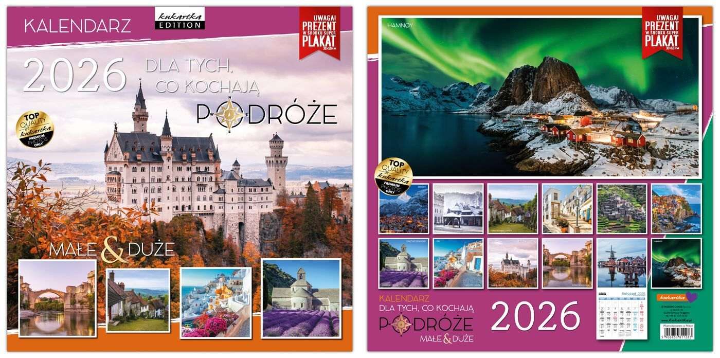 Kalendarz 2026 classic Podróże
