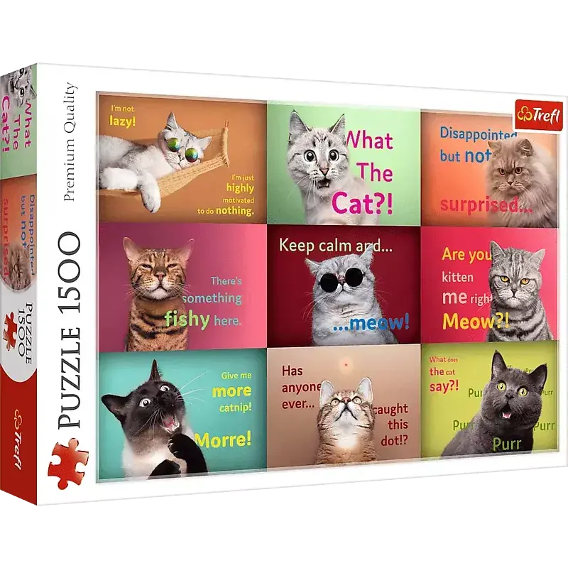Puzzle Zabawne kocie portrety 1500