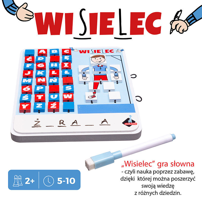 Drewniana gra słowna wisielec