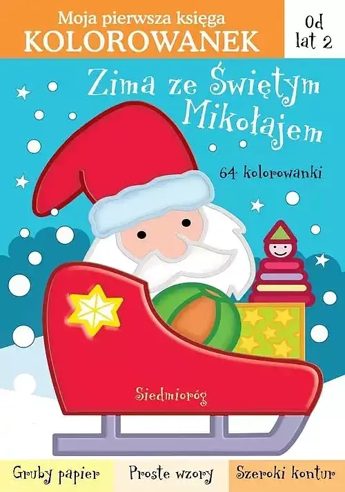 Zima ze Świętym Mikołajem 64 kolorowanki