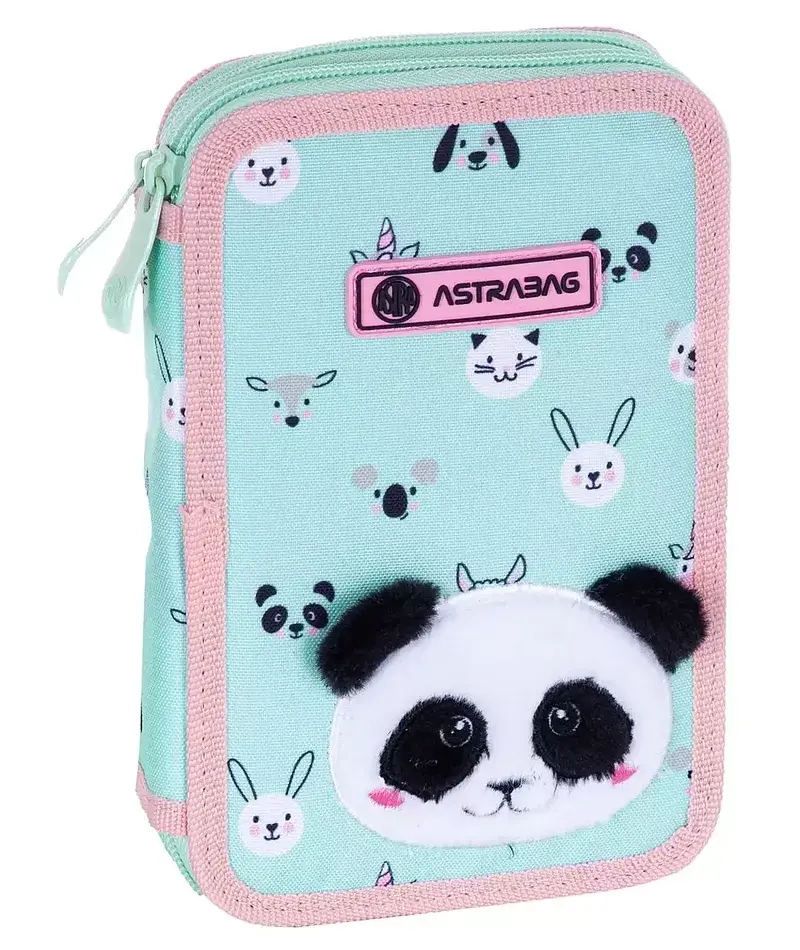 Piórnik 2-komorowy z wyposażeniem astrabag teddy panda