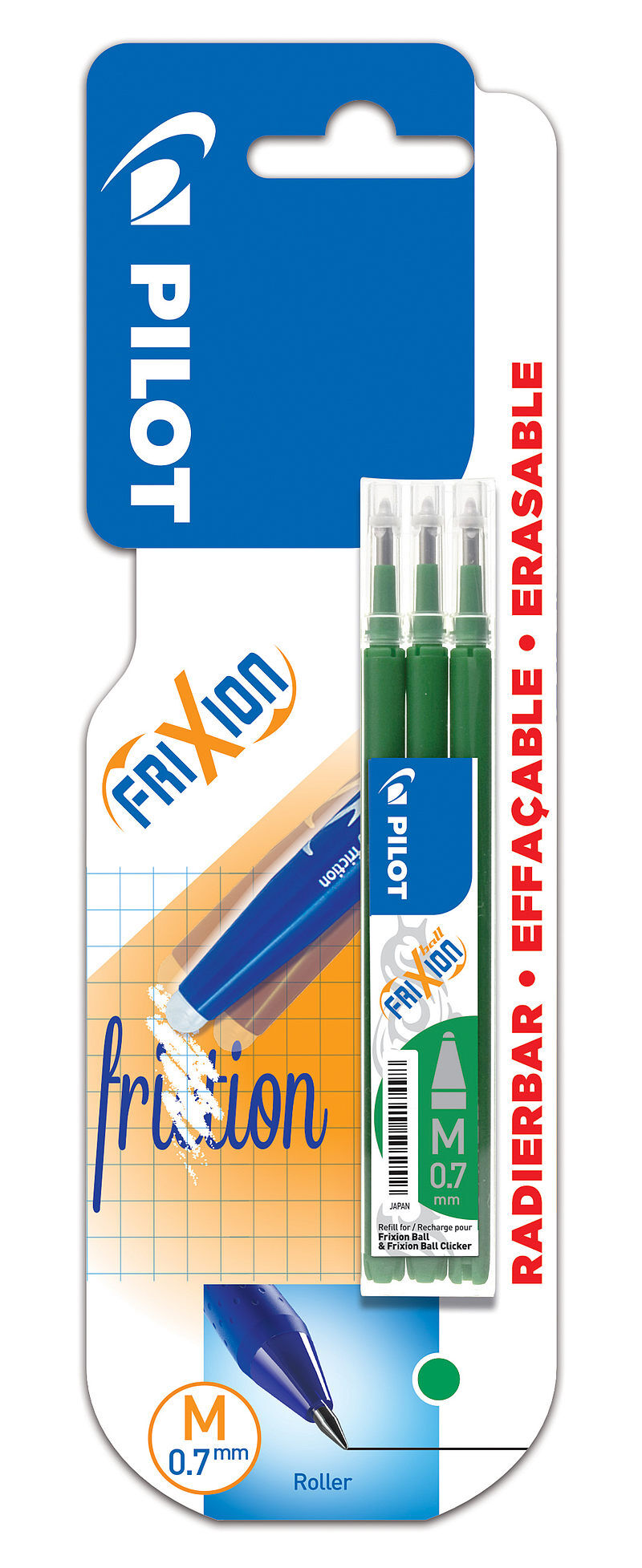 Wkład do długopisu pilot frixion zielony 3 sztuki blister