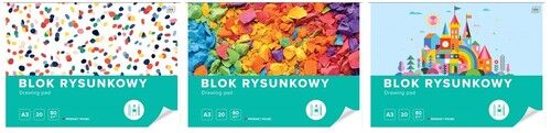Blok rysunkowy A3 20 kartek 10 sztuk mix