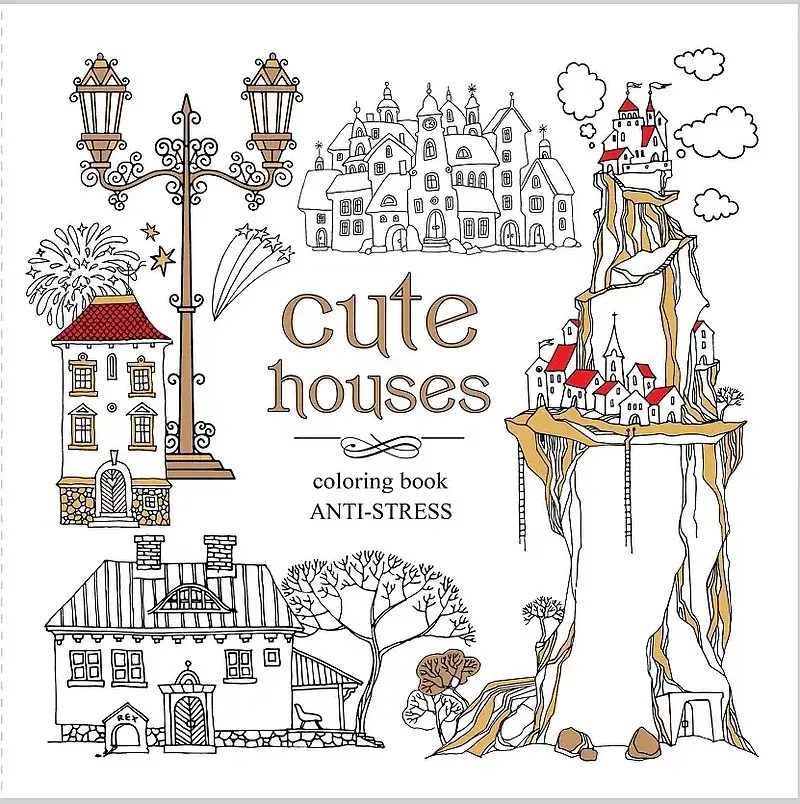 Kolorowanka antystresowa 200x200 12 kartek br cute houses