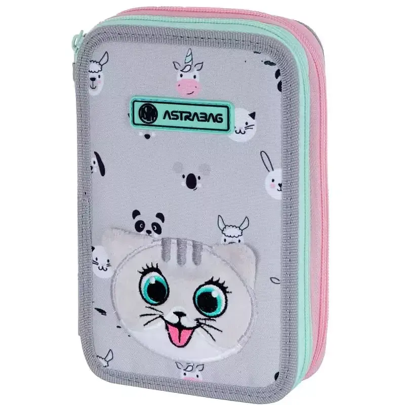 Piórnik podwójny bez wyposażenia Astrabag Kitty The Cute AC2