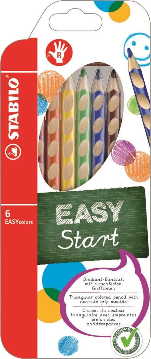 Kredki Stabilo Easycolors 6 kolorów + temperówka