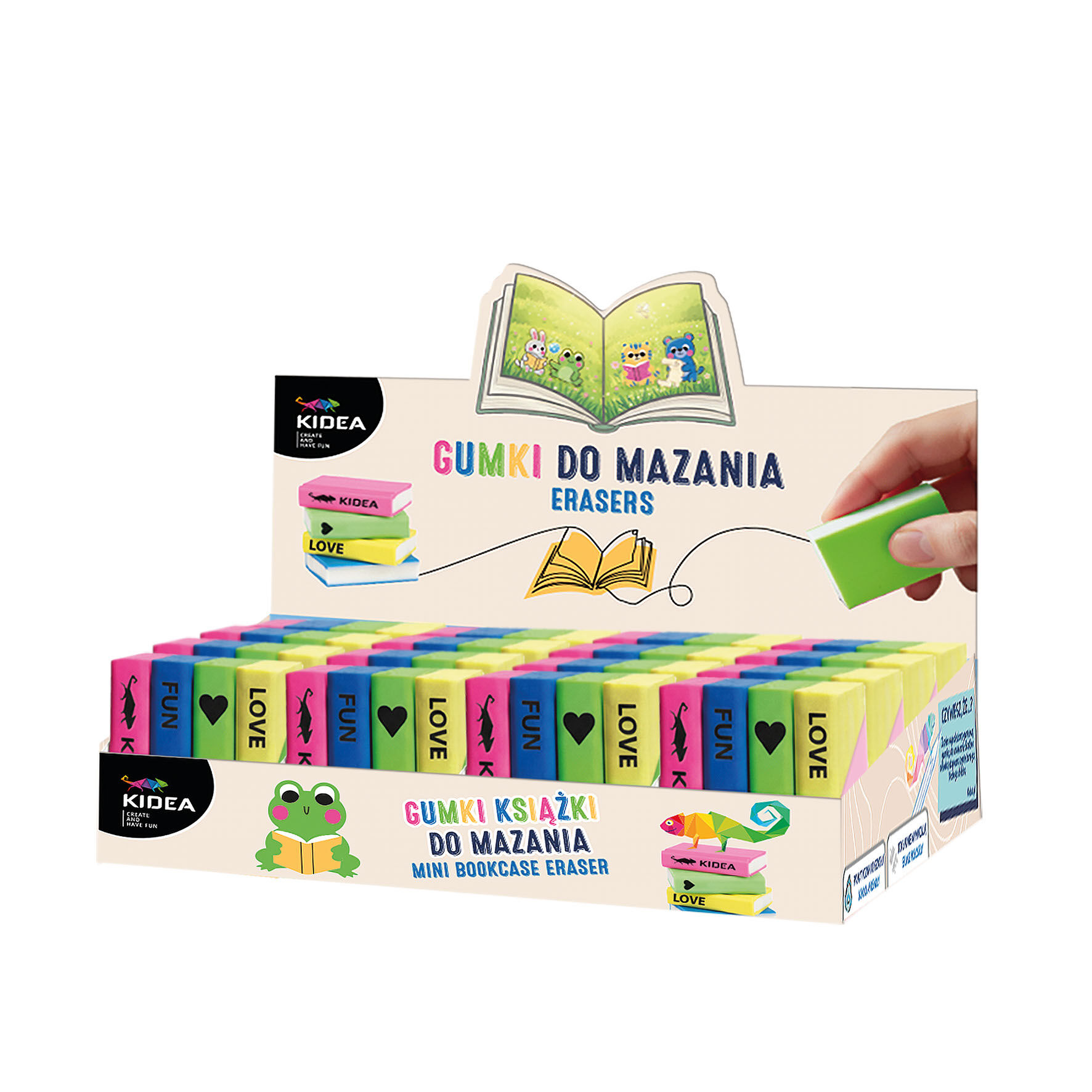 Display gumki do mazania książki 4 szt. Kidea d 16 sztuk