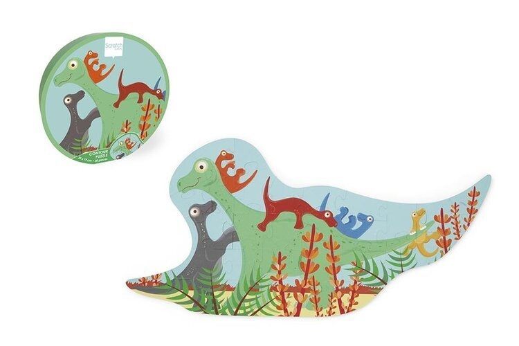 Puzzle konturowe Dinozaury 30 elementów Scratch