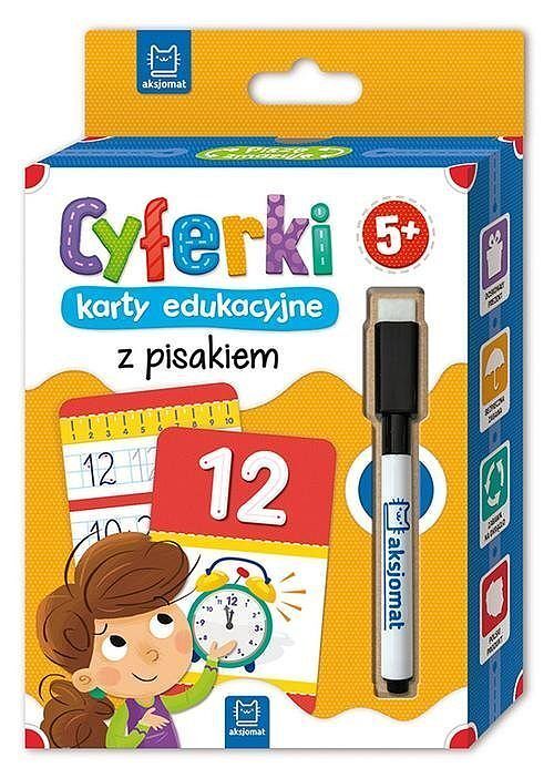 Cyferki – karty edukacyjne z pisakiem. 5+