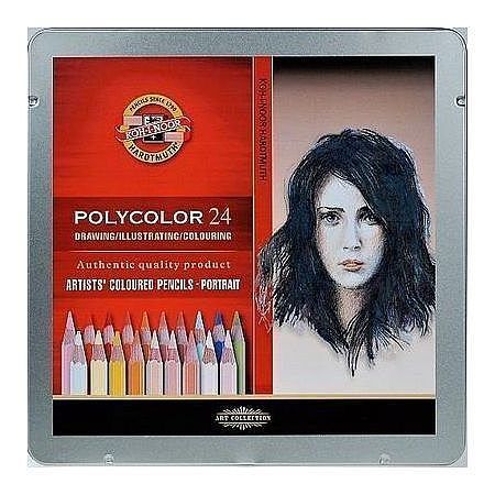 Kredki koh-i-noor polycolor 3824 24 kol. Portret op. Metalowe