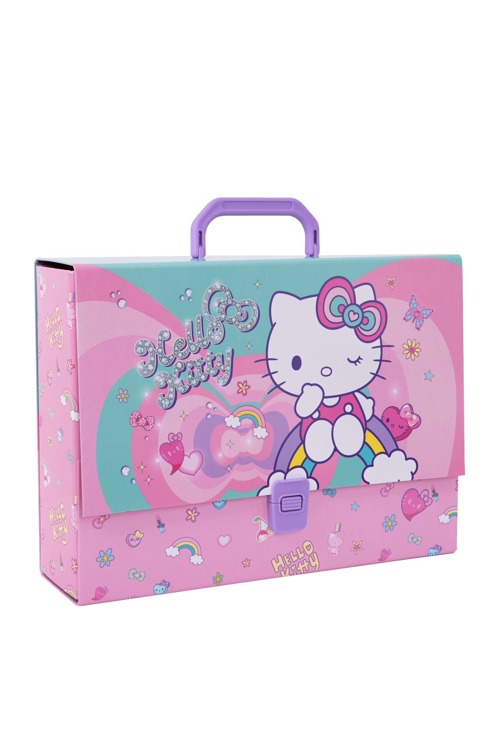 Teczka przestrzenna tekturowa z gumką A4 Hello Kitty pink wzór 1