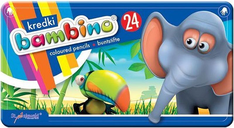 Kredki bambino 24 kolory w pudełku metalowym