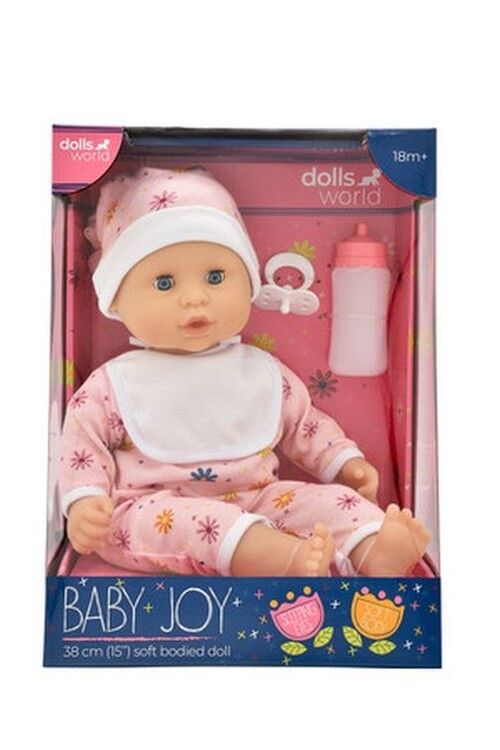 Lalka Baby Joy 38 cm różowe ubranko