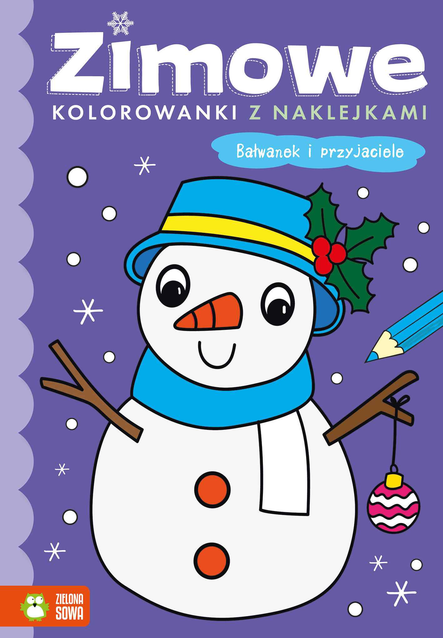 Zimowe kolorowanki z naklejkami. Bałwanek i przyjaciele