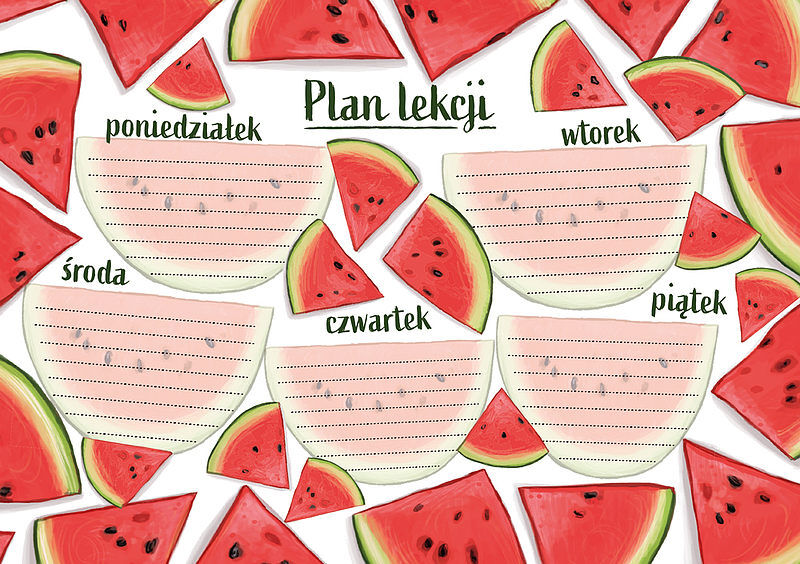 Plan lekcji a5 arbuzy
