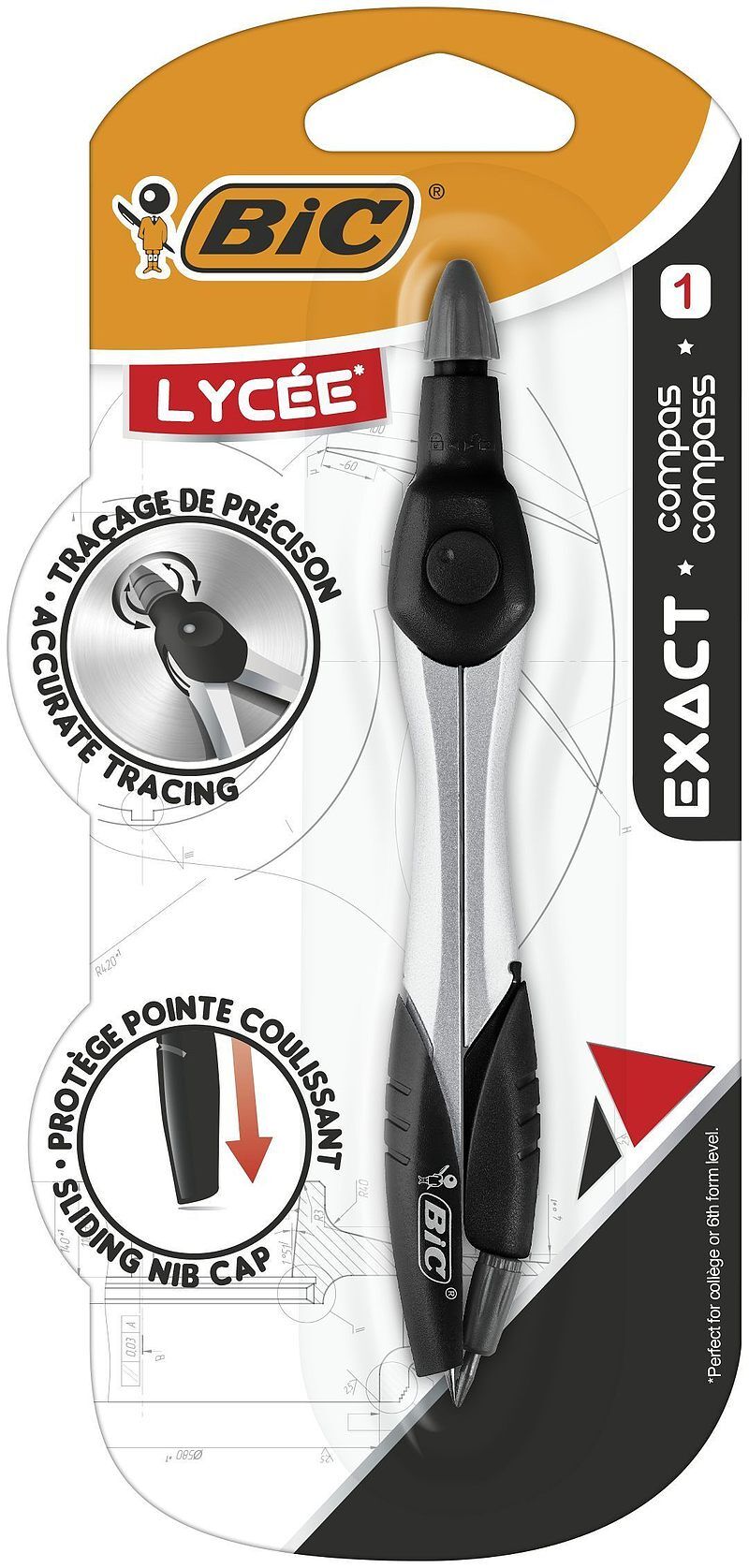 Cyrkiel bic exact blister 1szt mix kolorów