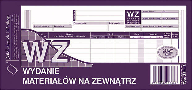 Wydanie materiałów na zewnątrz wielokopia 1/3 a4