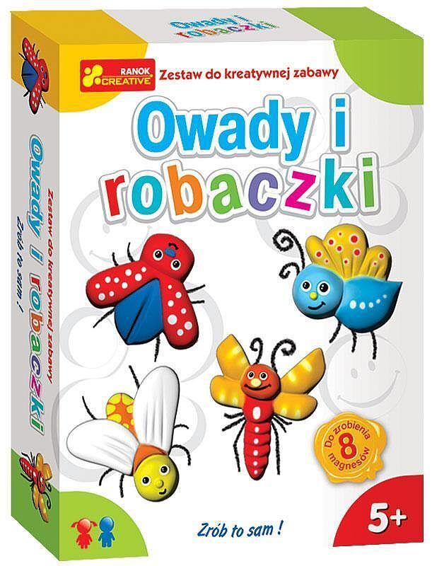 Gipsowe magnesy owady i robaczki