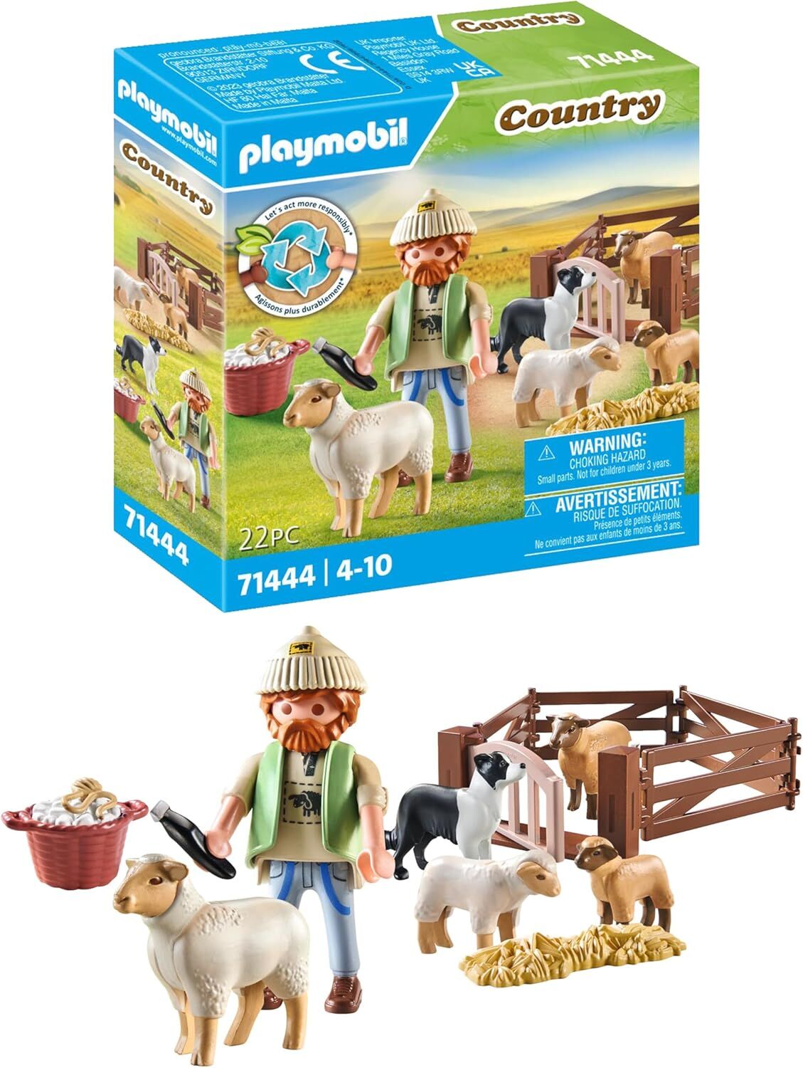 Playmobil Spacer z owcami i psem Border Collie 71444