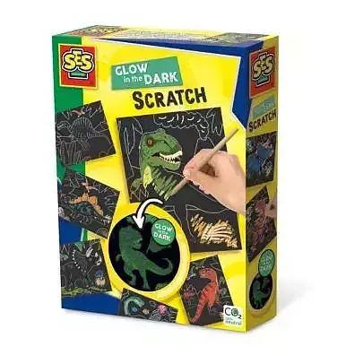 Zdrapywanka świecąca w ciemności dino