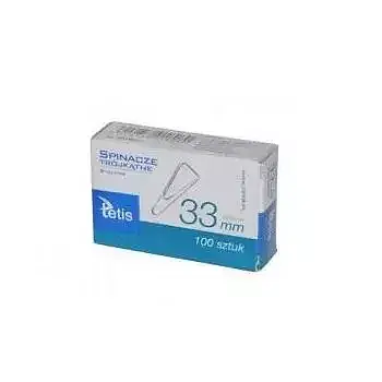 Spinacze biurowe trójkątne 33 mm 100 szt paczka 10 sztuk