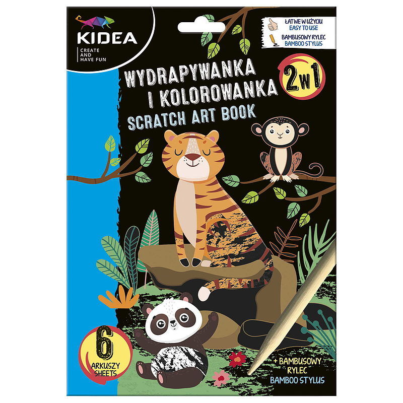Wydrapywanka i kolorowanka 2w1 kidea zwierzęta