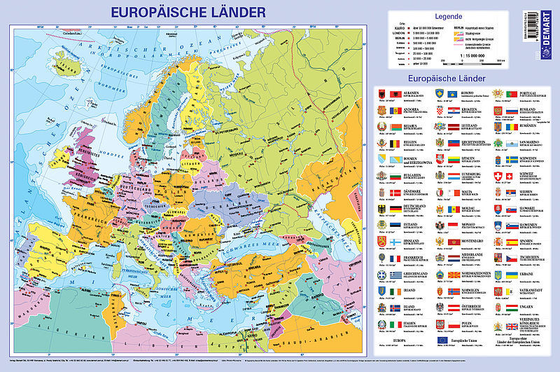 Podkładka na biurko mapa europy polityczna wer. Niemiecka