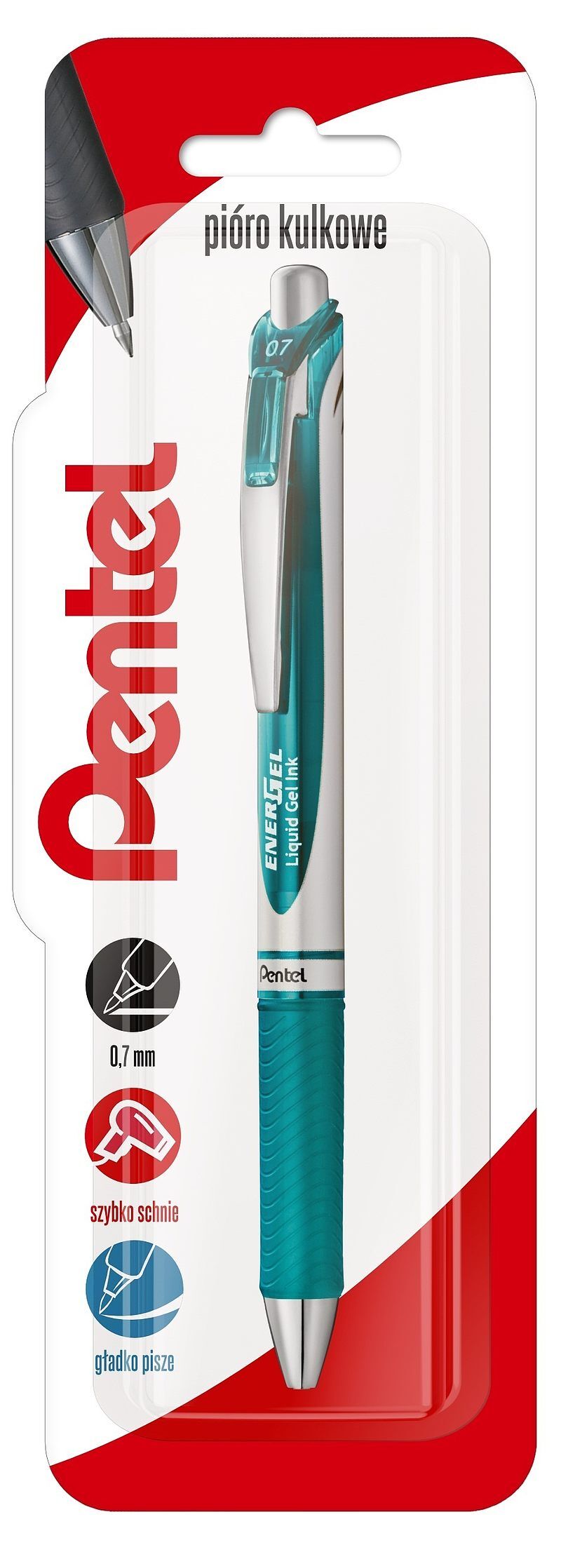 Pióro kulkowe 0,7 mm energel bl77 turkusowy 1 szt