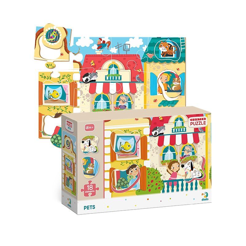 Puzzle 18 sorter zwierzęta domowe dop300160