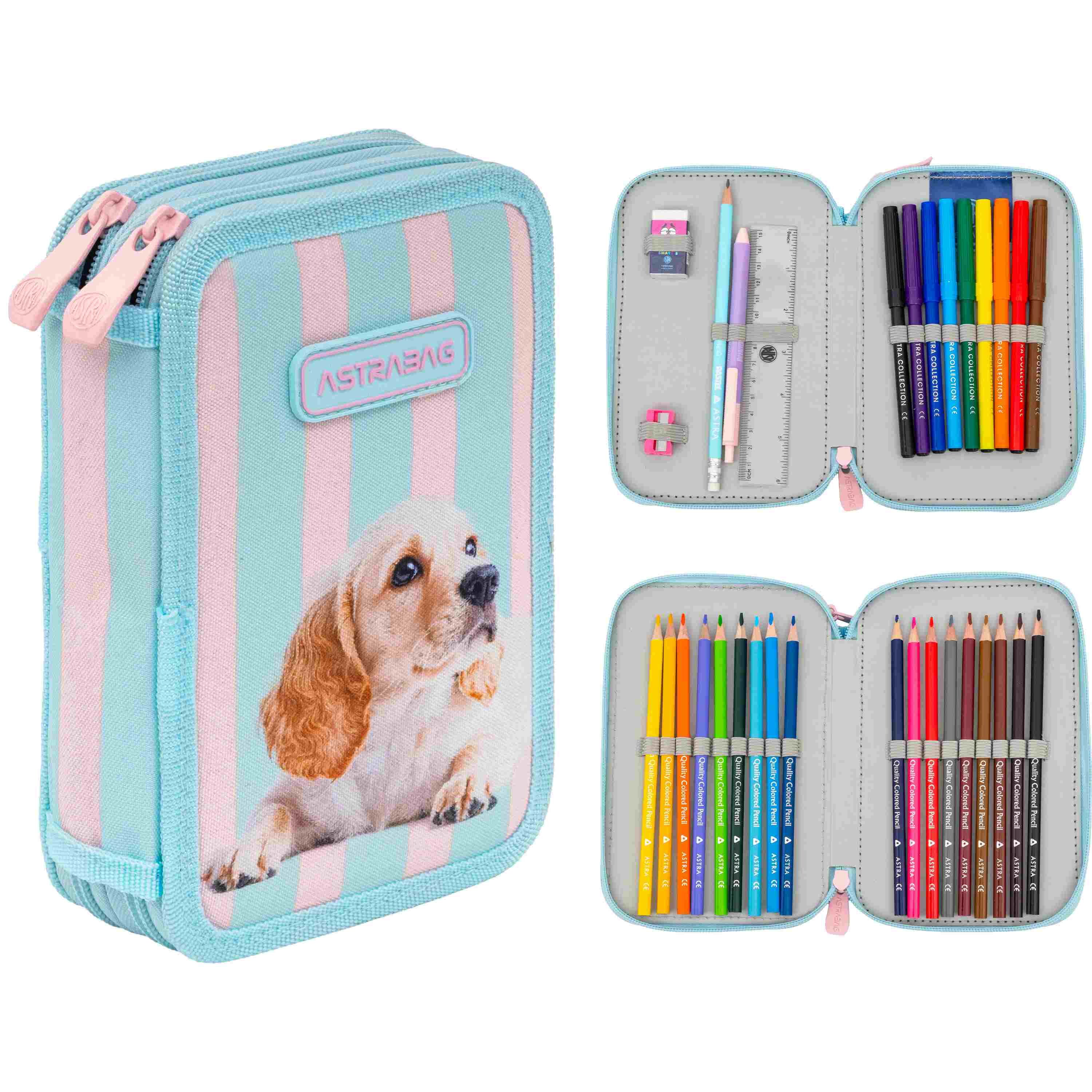 Piórnik 2-komorowy z wyposażeniem Astrabag Puppy line